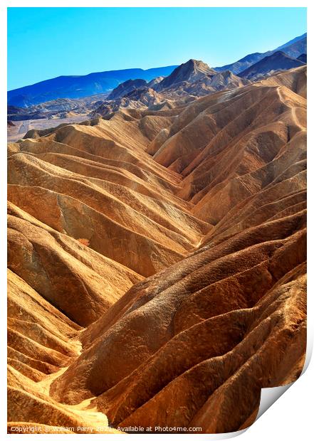 Zabruskie Point Death Valley National Park California Print by William Perry