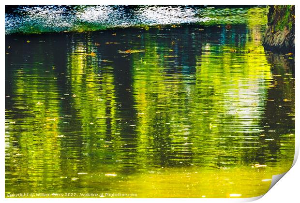 Aure River Reflection Abstract Bayeux Center Normandy France Print by William Perry