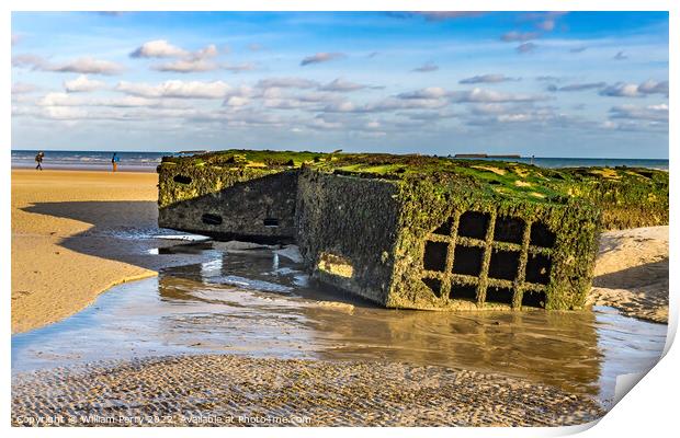 Old Ramp Beach Mulberry Harbor Arromanches-les-Bains Normandy Fr Print by William Perry