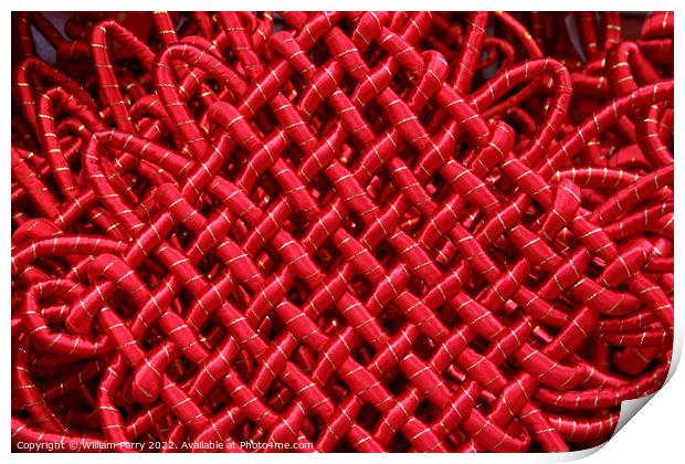 Chinese Red Good Luck Knot Ornament Beijing China Print by William Perry