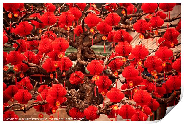 Lucky Red Lanterns Chinese Lunar New Year Decorations Ditan Park Print by William Perry
