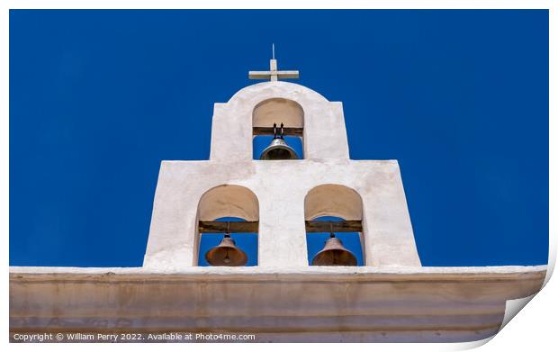 Bells Belfry Mission San Xavier Catholic Church Tucson Arizona Print by William Perry
