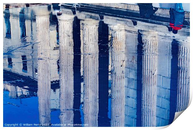 Rink Reflection Maison Caree Roman Temple Nimes Gard France Print by William Perry