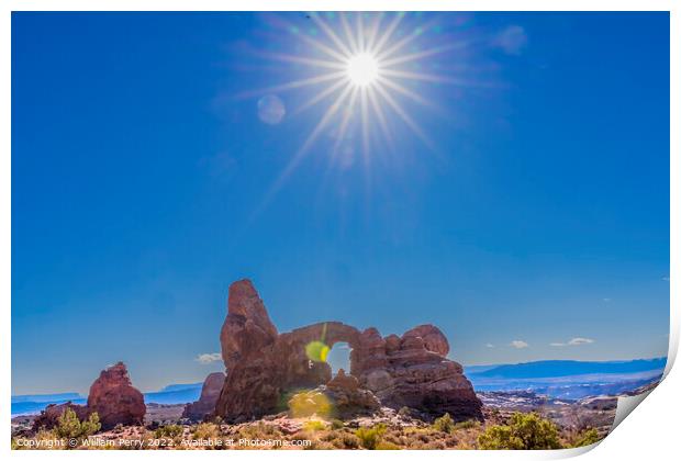 Turret Arch Sun Windows Section Arches National Park Moab Utah  Print by William Perry