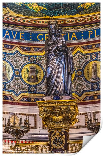 Black Madonna Basilica Notre Dame de la Garde Church Marseille F Print by William Perry