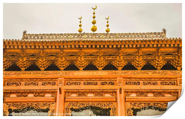 Ornate Wooden Mosque Close Up China Print by William Perry