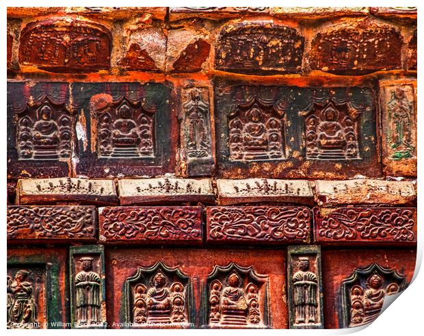 Ancient Buddha Bricks Buddhist Iron Pagoda Kaifeng Henan China Print by William Perry