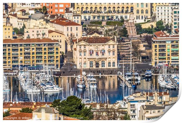 Hotel de Ville Town Hall Cityscape Harbors Marseille France Print by William Perry