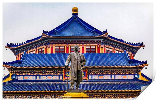 Sun Yat-Sen Memorial Statue Guangzhou City Guangdong Province Ch Print by William Perry