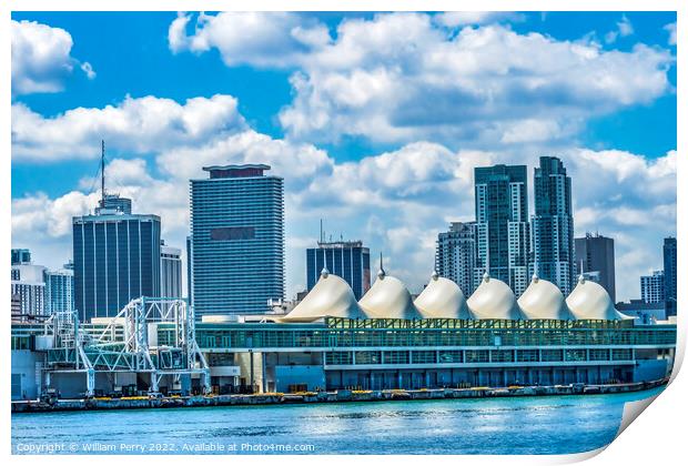 Cruise Terminal Main Channel Downtown Miami Florida Print by William Perry