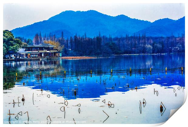 West Lake Reflection Hangzhou Zhejiang China Print by William Perry