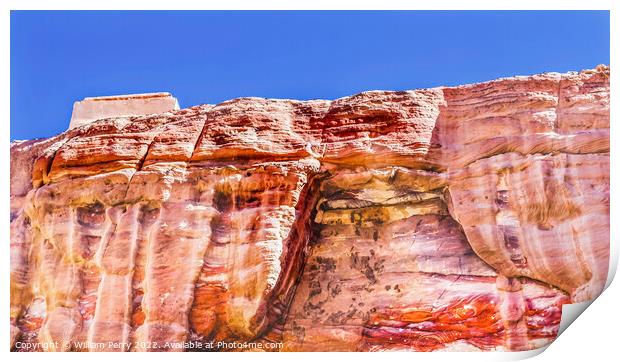 Red Rock Formation Royal Tombs Petra Jordan Print by William Perry