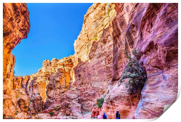 Outer Siq Canyon Hiking Entrance Petra Jordan  Print by William Perry