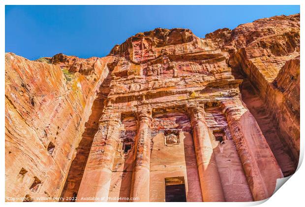 Royal Rock Tomb Arch Petra Jordan  Print by William Perry