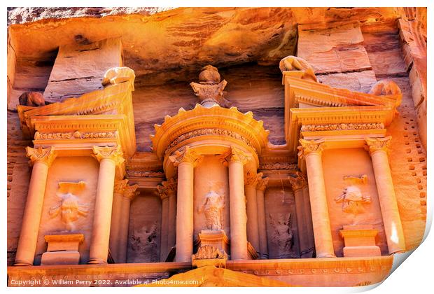 Yellow Golden Treasury Morning Siq Petra Jordan  Print by William Perry