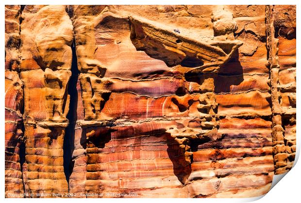 Rose Red Rock Tomb Street of Facades Petra Jordan  Print by William Perry