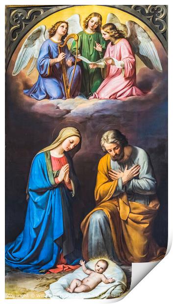 Nativity Painting Peter's Chapel Church Basilica Altar Lucerne S Print by William Perry