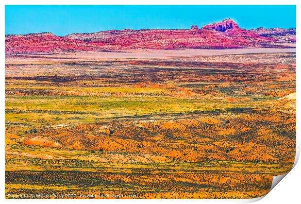 Colorful Painted Desert Fiery Furnace Arches National Park Moab Utah Print by William Perry