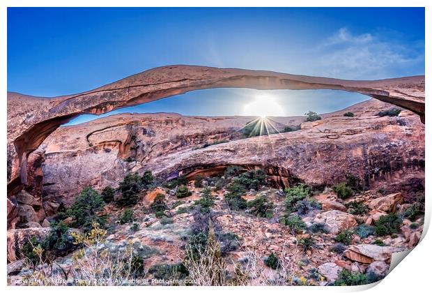Landscape Arch Sunset Devils Garden Arches National Park Moab Ut Print by William Perry