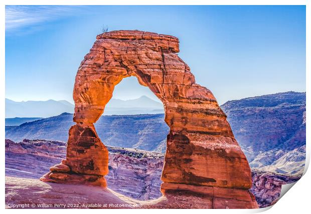 Delicate Arch Arches National Park Moab Utah Print by William Perry