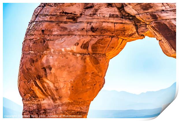 Delicate Arch Close Rock Canyon Arches National Park Moab Utah  Print by William Perry