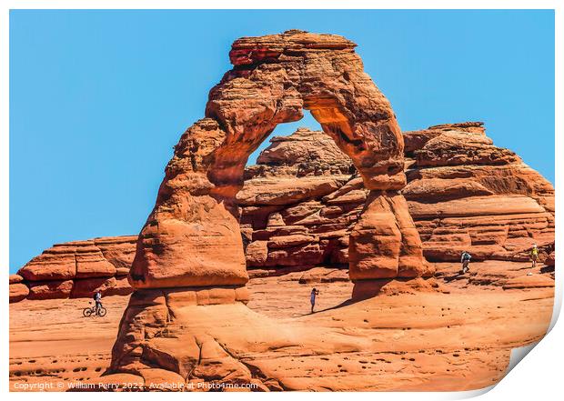 Delicate Arch Bicycle Rock Canyon Arches National Park Moab Utah Print by William Perry