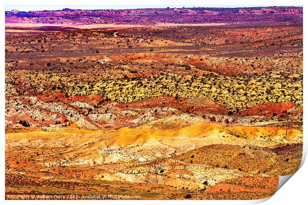 Painted Desert Red Fiery Furnace Arches National Park Moab Utah  Print by William Perry