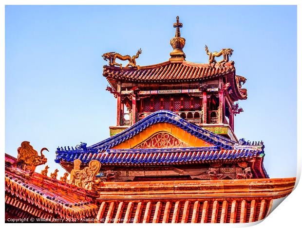 Dragon Pavilion Gugong Forbidden City Palace Beijing China Print by William Perry