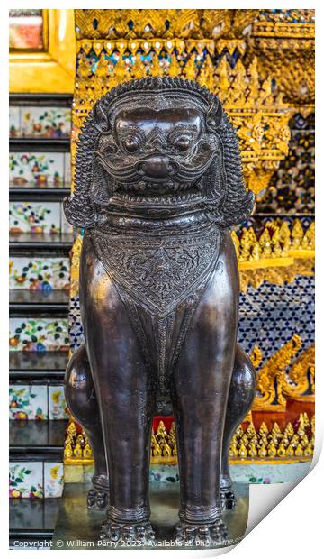 Dragon Statue Grand Palace Bangkok Thailand Print by William Perry
