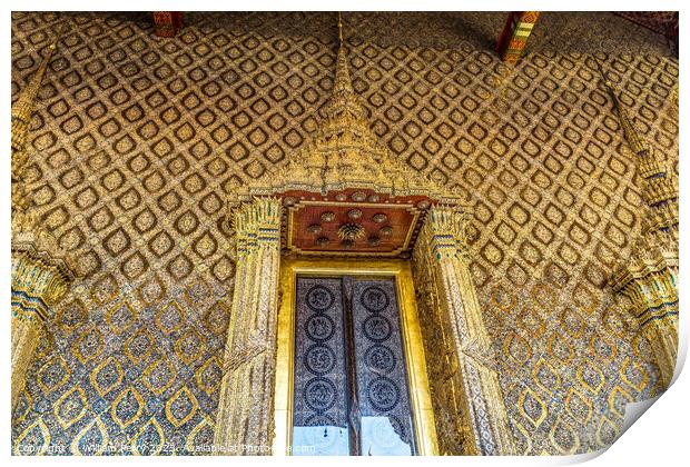 Door Emerald Buddha Temple Grand Palace Bangkok Thailand Print by William Perry
