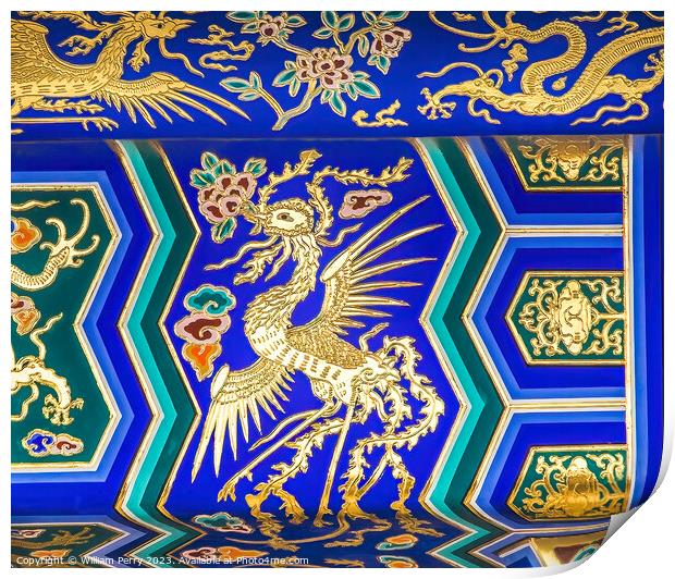 Phoenix Detail Temple of Heaven Beijing China Print by William Perry