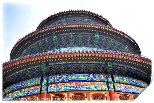 Prayer Hall Temple of Heaven Beijing China Print by William Perry