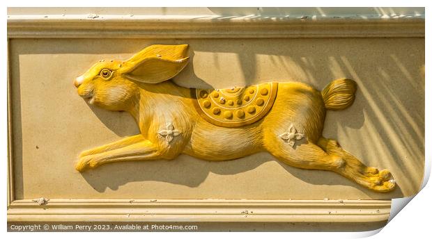 Rabbit Image Statue Grand Palace Bangkok Thailand Print by William Perry