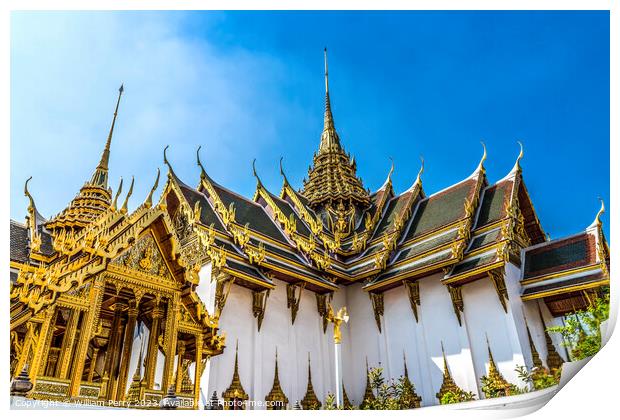 Dusit Maha Prasat Hall Grand Palace Bangkok Thailand Print by William Perry