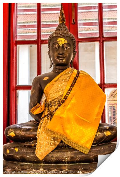 Buddha Loha Prasat Hall Wat Ratchanaddaram Worawihan Bangkok Tha Print by William Perry