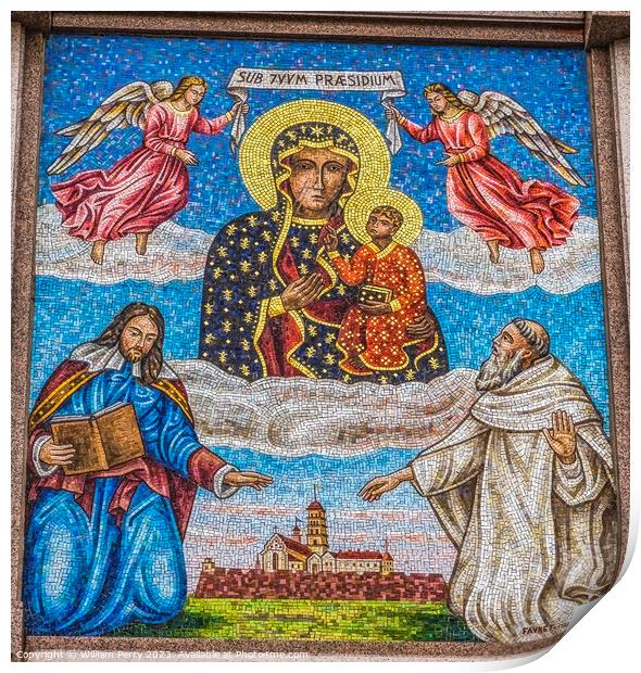 Black Madonna Virgin Mary Mosaic Jasna Gora Czestochowy Poland Print by William Perry