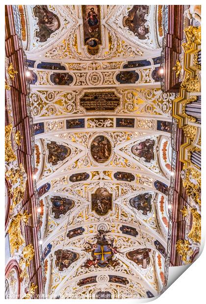 Ceiling Jasna Gora New Basilica Black Madonna Home Czestochowy P Print by William Perry