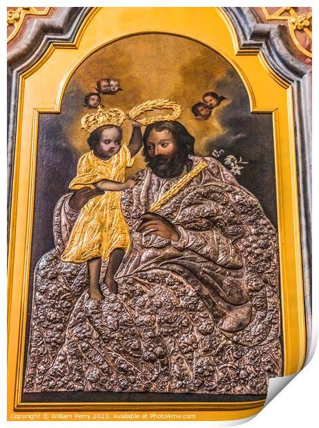 Baby Jesus Saint Painting Jasna Gora New Basilica Poland Print by William Perry