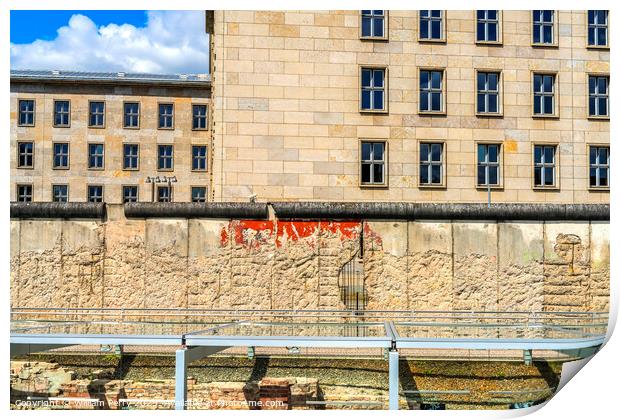 Gestapo Cellar Remains Wall Park Berlin Ger Print by William Perry