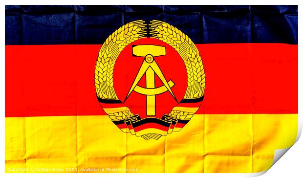 Old East German Flag National Symbol Berlin Germany Print by William Perry