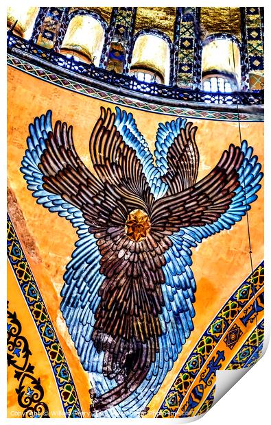 Angel Mosaic Dome Hagia Sophia Basilica Istanbul Turkey Print by William Perry