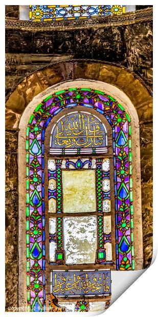 Stained Glass Hagia Sophia Mosque Basilica Istanbul Turkey Print by William Perry