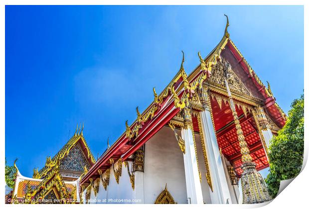  Reclining Buddha Temple Wat Phra Chetuphon Pho Bangkok Thailand Print by William Perry