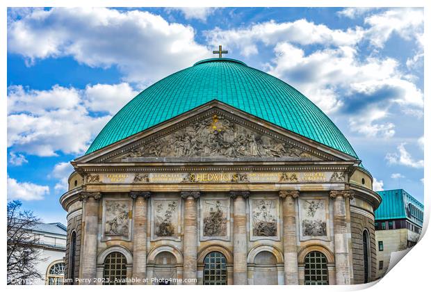 Saint Hedwig's Catholic Cathedral Berlin Germany Print by William Perry