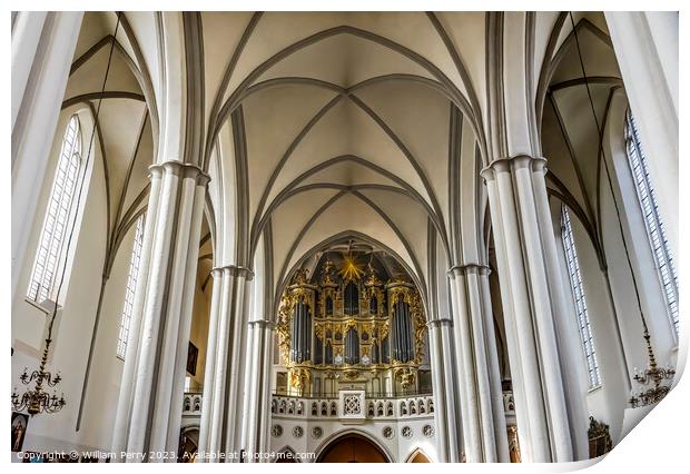 Organ Basilica St Mary's Church Berlin Germany Print by William Perry