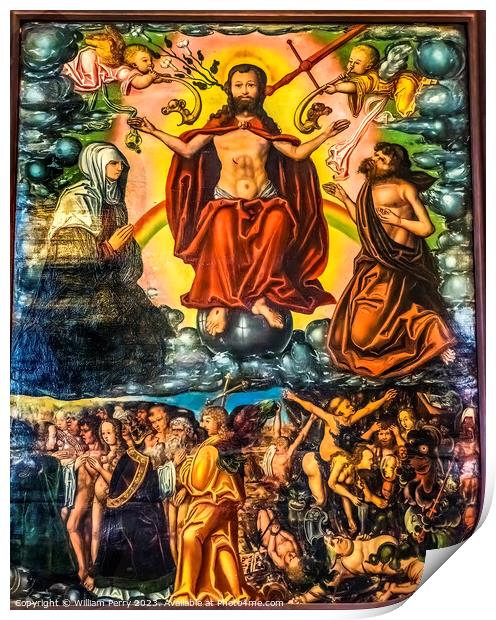 Last Judgement Medieval Painting St Mary's Church Berlin Germany Print by William Perry