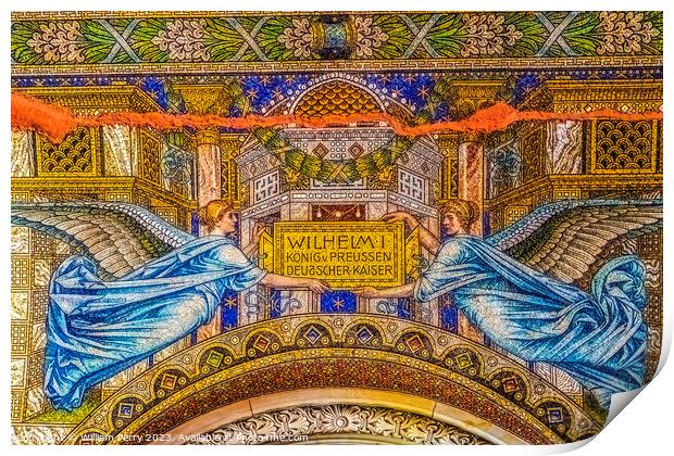 Angels Mosaic Kaiser Wilhelm Memorial Church Berlin Germany Print by William Perry