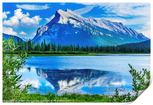 Lake Mountain Banff National Park Alberta Canada Print by William Perry