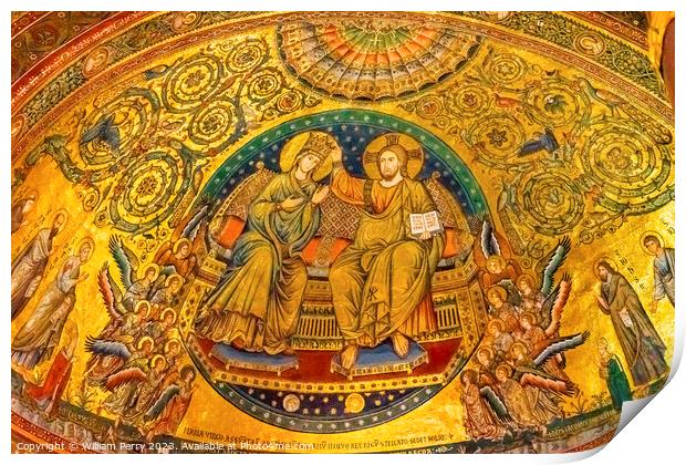 Coronation Mary Mosaic Santa Maria Maggiore Rome Italy Print by William Perry