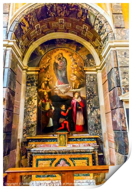 Madonna Mary Altar Santa Maria Della Pace Church Rome Italy  Print by William Perry